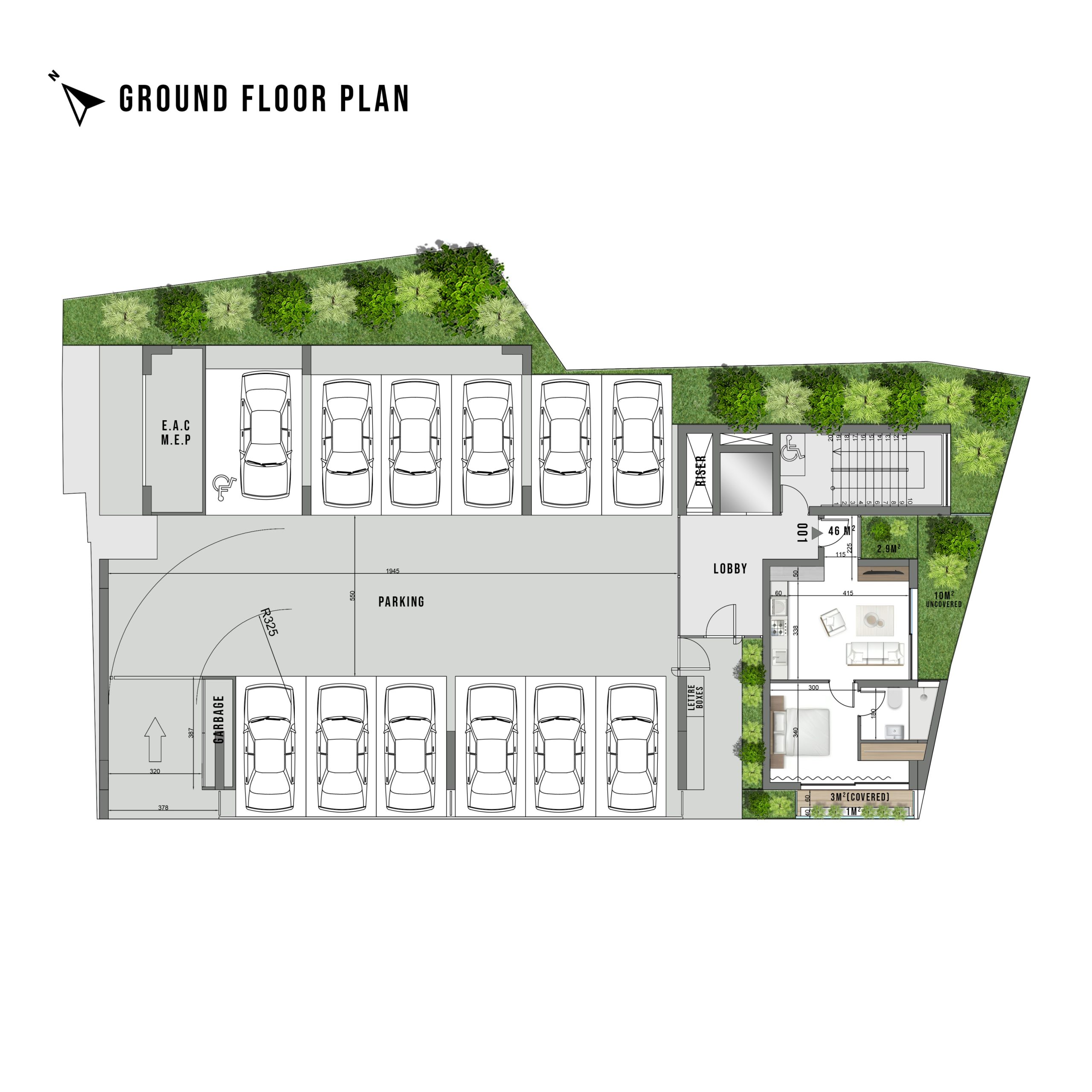 Sarona floor plan — Ground floor